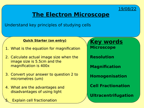 The Electron Microscope - A level - AQA