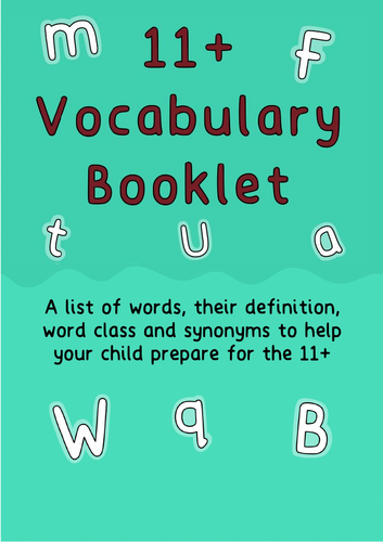 Eleven plus (11+) vocabulary Booklet | Teaching Resources
