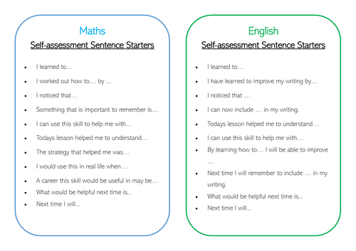 self-assessment-sentence-starters-teaching-resources