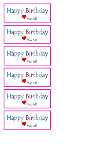 Happy Birthday Tags- Class notes, birthday gifts | Teaching Resources