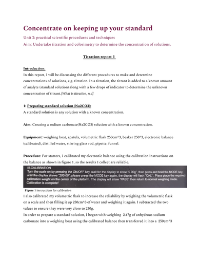 applied science coursework titration