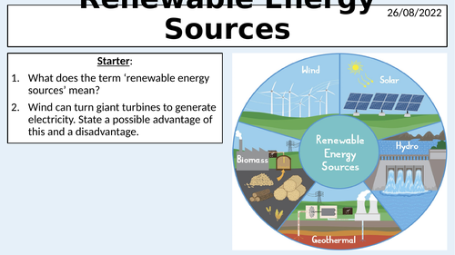 what are 6 different forms of energy resource