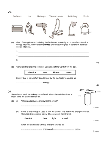 Forms of Energy, Energy Efficiency & Renewable Energy Resources (3 ...