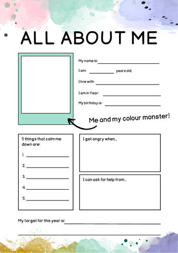 Colour Monster Writing Activity Worksheet Pack | Teaching Resources