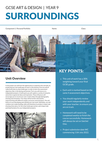 KS4 Art GCSE handbook - Surroundings | Teaching Resources