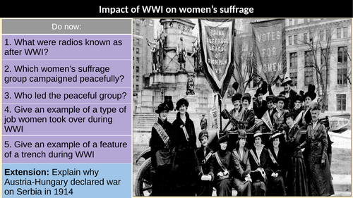 WWI women suffrage Impact