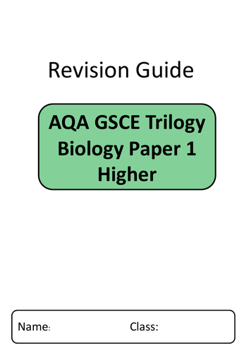 AQA GCSE Biology Revision Sheets Paper 1 | Teaching Resources