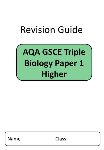 AQA GCSE Biology Revision Sheets Paper 1 | Teaching Resources