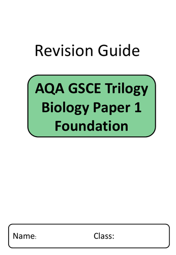 AQA GCSE Biology Revision Sheets Paper 1 | Teaching Resources