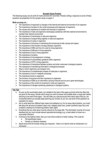 synoptic-essay-practice-aqa-a-level-biology-teaching-resources