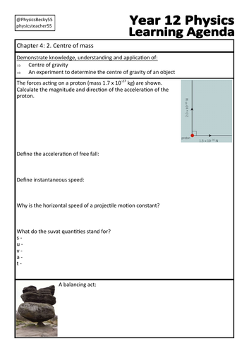 OCR Physics A Chapter 4: 2. Centre of mass