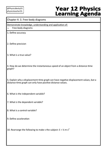 OCR Physics A Chapter 4: 3. Free-body diagrams