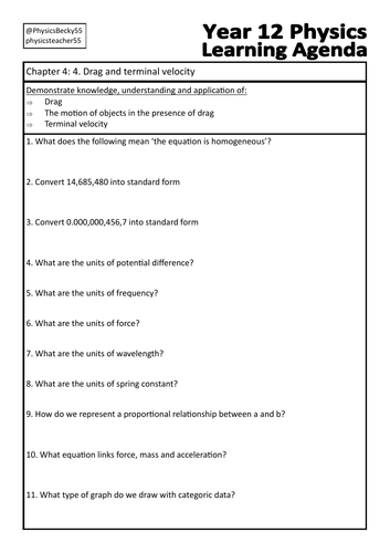 OCR Physics A Chapter 4: 4. Drag and terminal velocity