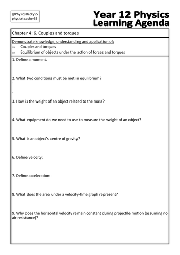 OCR Physics A Chapter 4: 6. Couples and torques