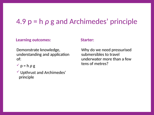 OCR Physics A Chapter 4: 9. Archimedes principle