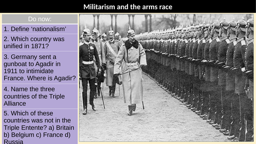 Militarism the arms race WW1