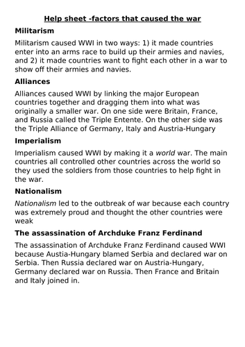 essay titles for ww1