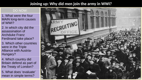 Joining up World War One  WW1