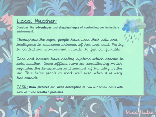 Geography - Drinking Water - Conserving Water and The Right Weather Conditions