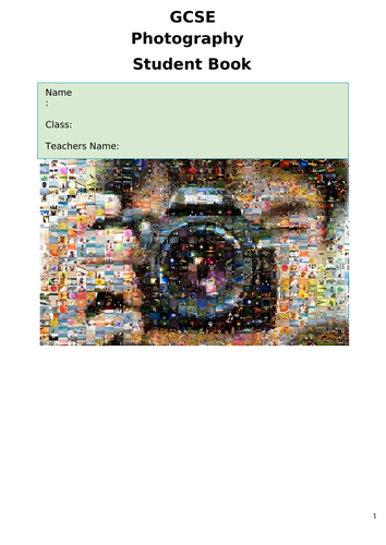 GCSE Photography Student Book (Guidance) | Teaching Resources