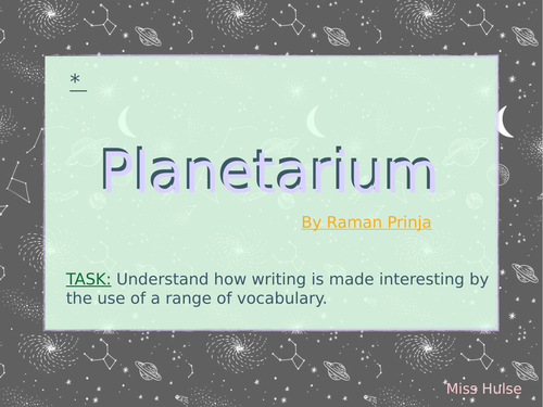 English - Planetarium L2 (Upper KS2) | Teaching Resources