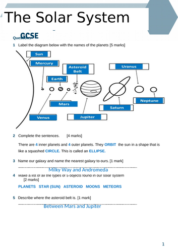 The Solar System | Teaching Resources