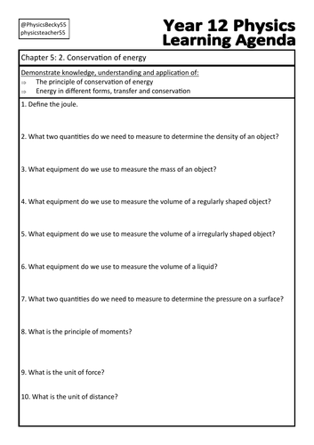 OCR Physics A Chapter 5: 2. Conservation of energy