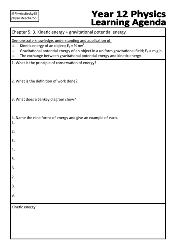 OCR Physics A Chapter 5: 3. Kinetic energy and Gravitational potential energy