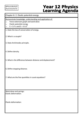 OCR Physics A Chapter 6: 2. Elastic potential energy