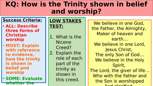 L3 Trinity in Worship | Teaching Resources