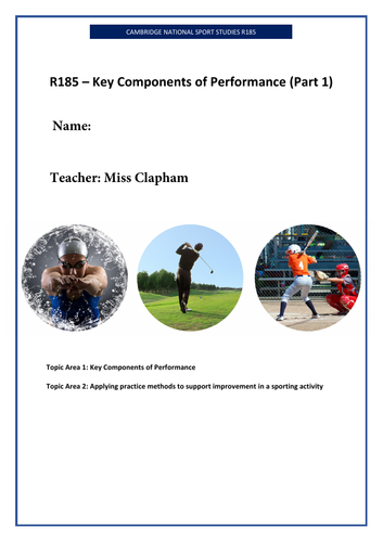 R185 Key Components of Performance- Student Workbook and Answers ...
