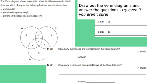 VENN DIAGRAM INRO/RECAP GCSE MATHS 9-1 | Teaching Resources