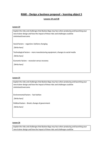 Resource pack for the Cambridge National Level 1/2 in Enterprise and ...