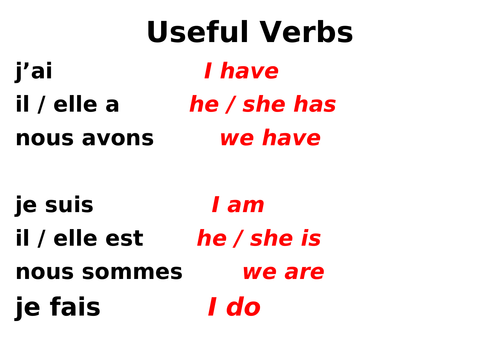 French classroom displays - connectives and useful verbs | Teaching ...