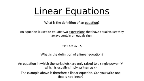 BTec Engineering - Linear Equations (PowerPoint + Worksheet) | Teaching ...