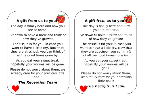 first day of school poem for parents from teacher