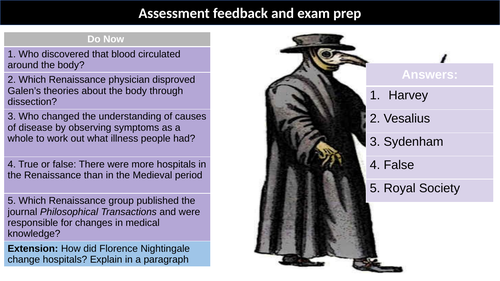 Medical Renaissance in England  assessment feedback