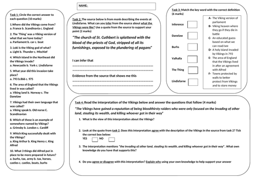 Vikings Unit KS3 Booklet and Powerpoints | Teaching Resources