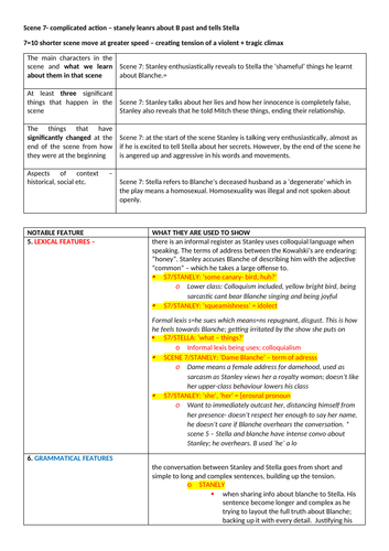 OCR A LEVEL ENGLISH LANGUAGE AND LITERATURE:  SCENE 7 OF STREETCAR NAMED DESIRE REVISION NOTES