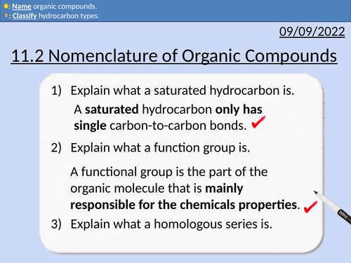 OCR AS Chemistry: Nomenclature of Organic Compounds