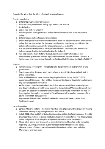 a level politics uk constitution essay