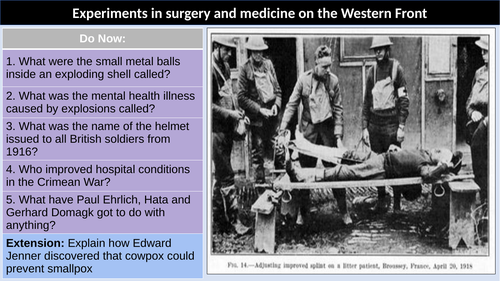 WW1 Western Front Experiments Surgery Medicine