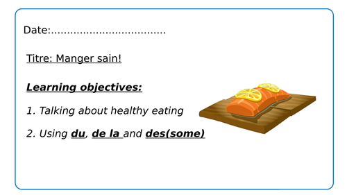Studio 2 vert manger sain French KS3 powerpoint | Teaching Resources