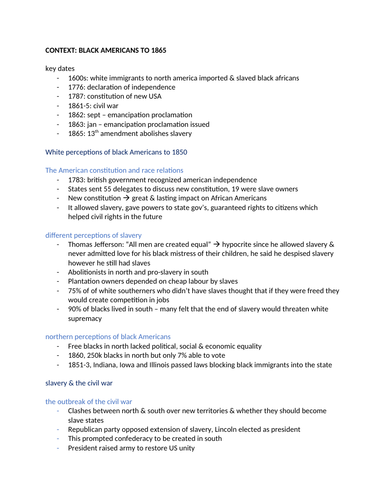 CIVIL RIGHTS & RACE RELATIONS IN THE USA 1865-2009 - A LEVEL HISTORY ...