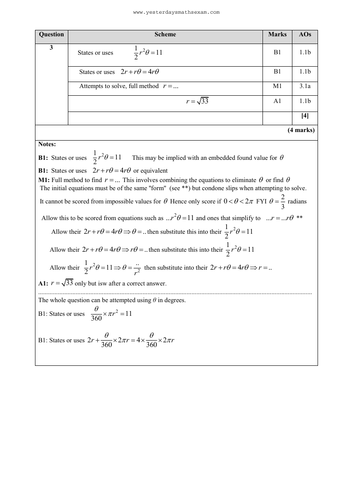 Sectors and Segments | Edexcel A level Maths Exam Questions | Teaching ...