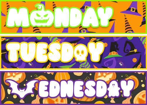 Halloween Days of the Week Drawer Labels | Teaching Resources