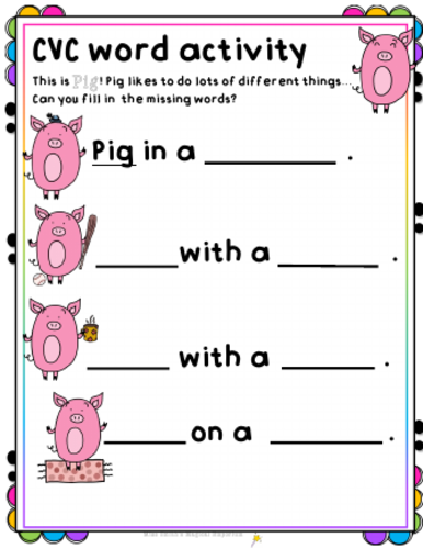 cvc-words-differentiated-worksheets-eyfs-year-1-teaching-resources