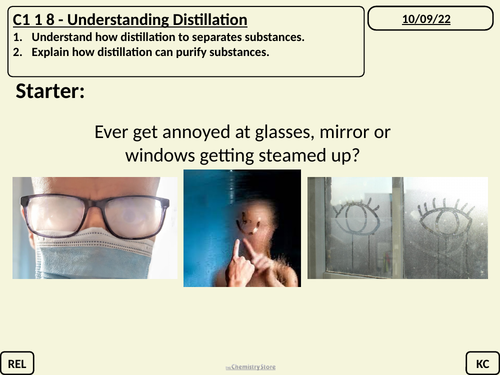 KS3 Chemistry AQA C1 1 8 Understanding Distillation | Teaching Resources