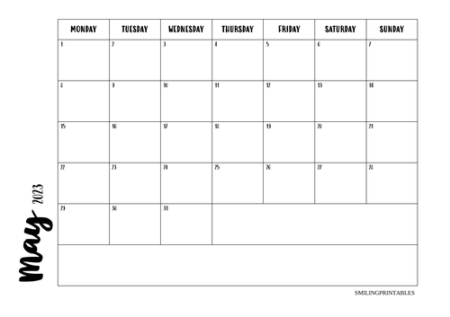 Monthly Planner/Calendar 2023 MAY | Teaching Resources