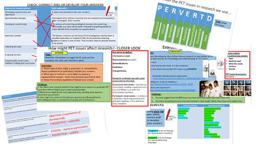 AQA A-level Sociology Research methods - Practical, ethical and theoretical issues